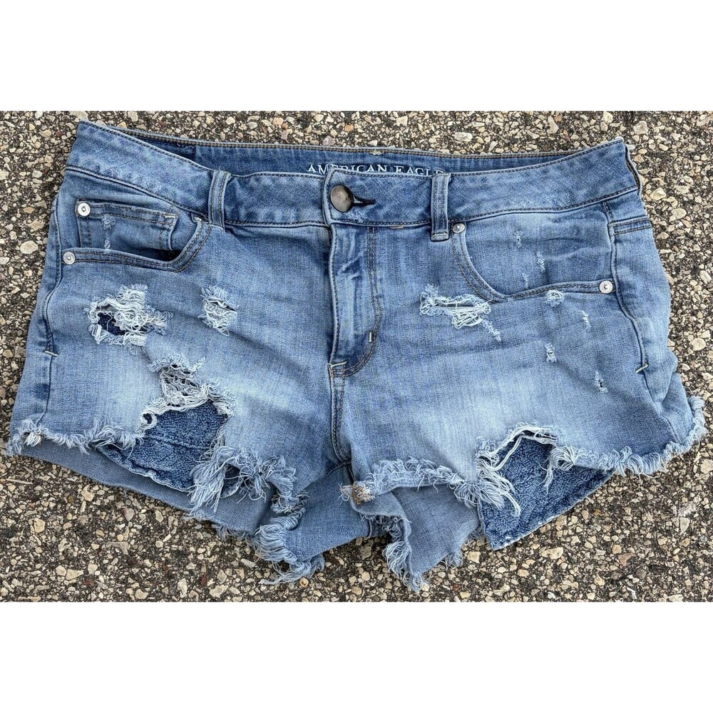 Women's American Eagle Distressed Shortie Shorts, Size 14